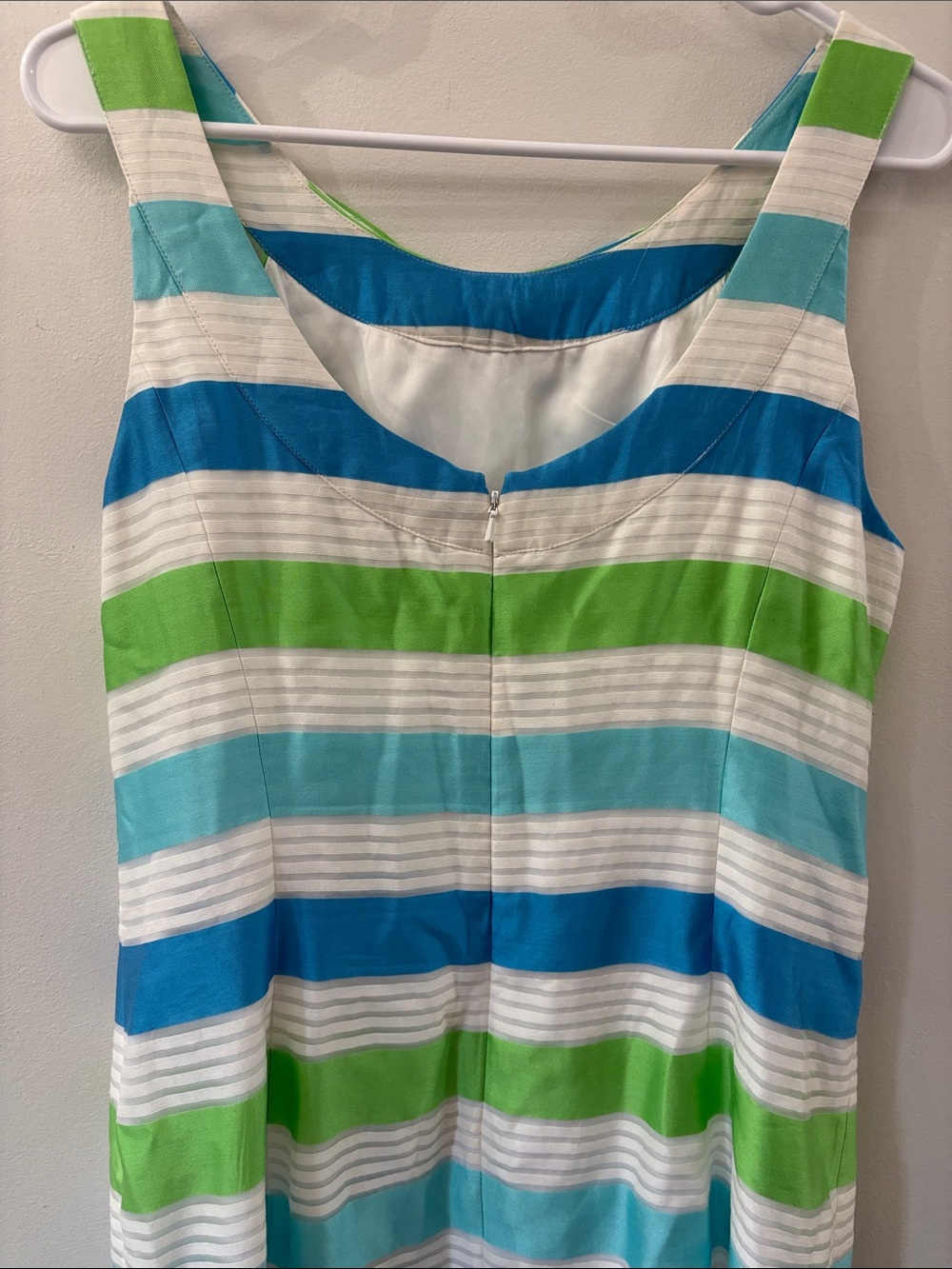 Lilly Pulitzer Striped Bow-Accent Sundress in Blue, Teal & Green - size 10 - Picture 4 of 5